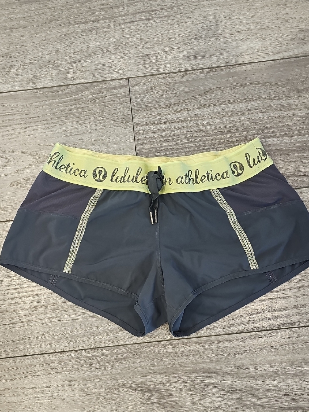 lululemon athletica Black Shorts with Lime Waistband